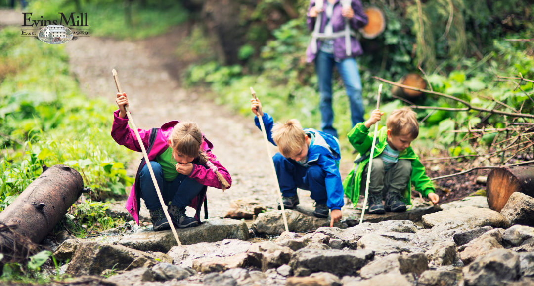 Kids playing in nature